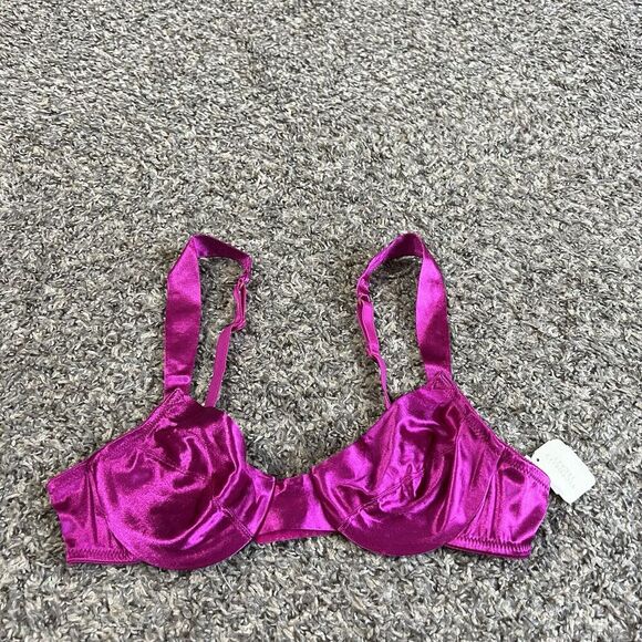 Victoria's Secret Second Skin Satin Unlined Bra 34A Pinkish Purple VINTAGE NEW - Picture 5 of 5